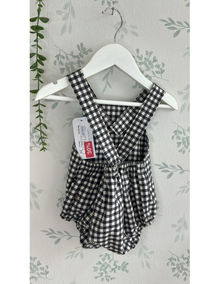 Ranita vichy antrancita y beige