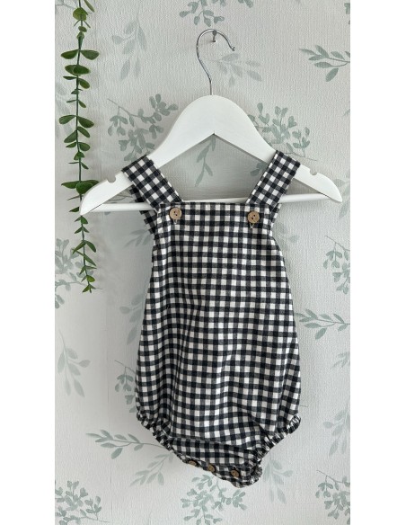 Ranita vichy antrancita y beige