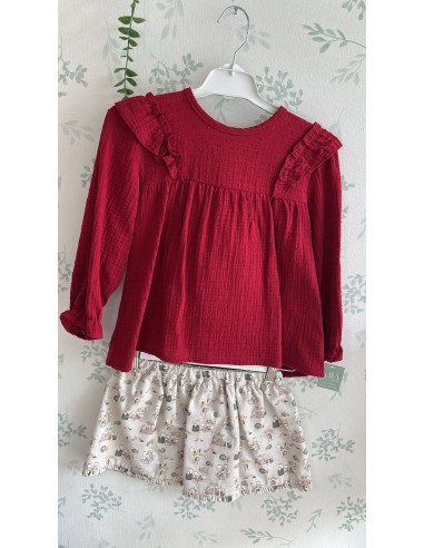 Conjunto niña camisa + falda