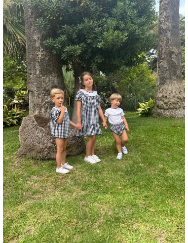 Vestido niña vichy negro Colección MIAJUELA