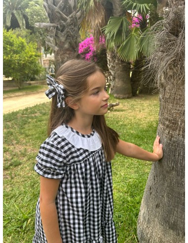 Vestido niña vichy negro Colección MIAJUELA