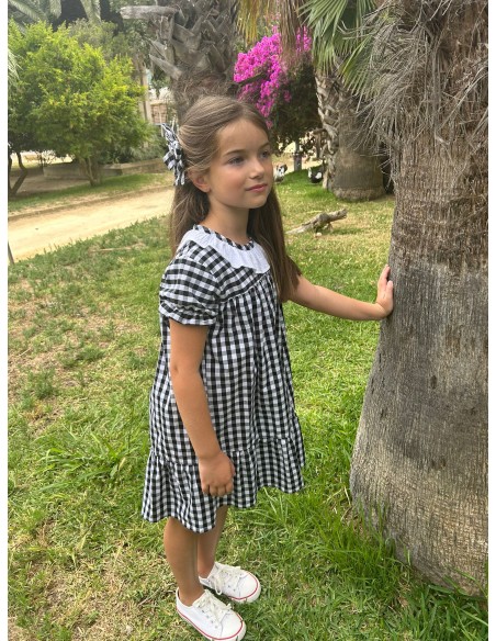 Vestido niña vichy negro Colección MIAJUELA