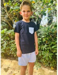 Camiseta Menorca niño con bolsillo