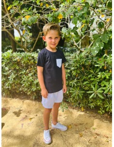 Camiseta Menorca niño con bolsillo 2