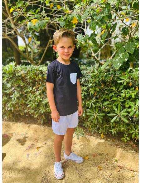 Camiseta Menorca niño con bolsillo