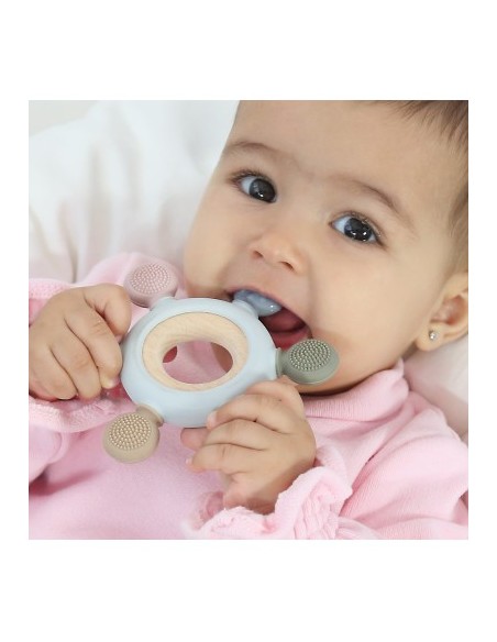 Mordedor Madera y Silicona Estrella +3Meses de Kiokids