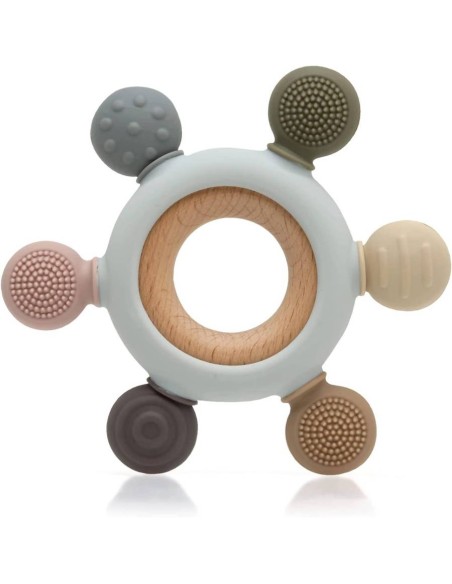 Mordedor Madera y Silicona Estrella +3Meses de Kiokids
