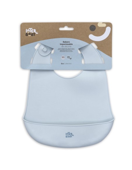 Babero impermeable silicona azul