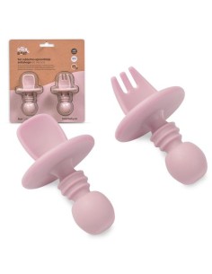 Set cubiertos aprendizaje antiahogo de silicona +4m