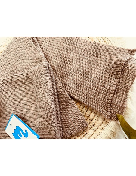 Conjunto gorro y bufanda praliné
